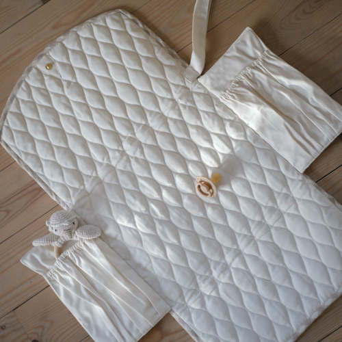 Portable Changing Pad - Beige Gingham | Gooselings
