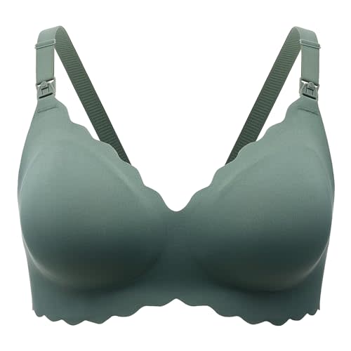 Momcozy Nursing Bras for Breastfeeding, Seamless Pregnancy Maternity Bra Wireless Classic Jelly Strip Support Nursing Bra
