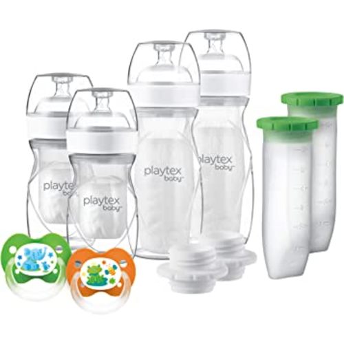 Playtex Baby Nurser Bottle Gift Set, with Pre-Sterilized Disposable Drop-Ins Liners and Silicone Pods, Closer to Breastfeeding