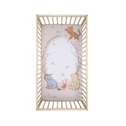 Lambs and Ivy Disney Baby Pooh Bear and Pals Photo Op Cotton Baby Fitted Crib Sheet
