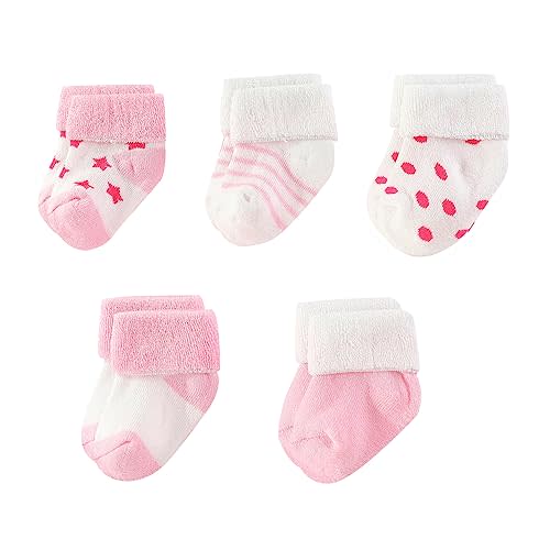 MAMIMAKA Unisex Baby Terry Socks 5-Pack for Baby boy and girl 0-12 Months Warm Cotton Socks