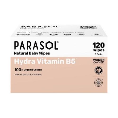 Parasol 100% Organic Cotton Hydra Vitamin B5 Baby Wipes - 3 Packs - 120ct