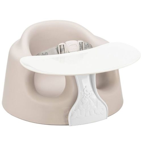 Bumbo Floor Seat PLUS+ with Tray Infant Positioning Seat - Taupe