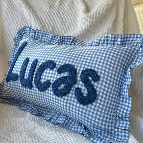 Punch Needle Custom Name Pillow,Baby Boy Nursery Decor,Birthday Gift Kids,Newborn Gift,Kid Bedroom Decor,Baby Shower,Baby Boy Decor