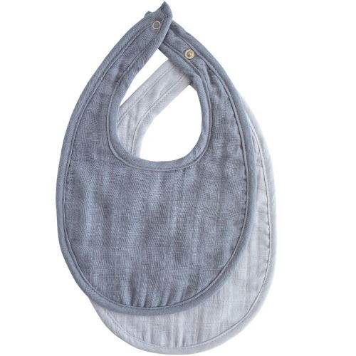 Muslin Bib 2-pack Tan/fog One Size
