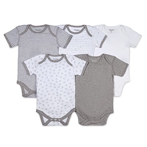 Burt's Bees Baby baby-boys Bodysuits, 5-pack Short & Long Sleeve One-pieces, 100% Organic Cotton