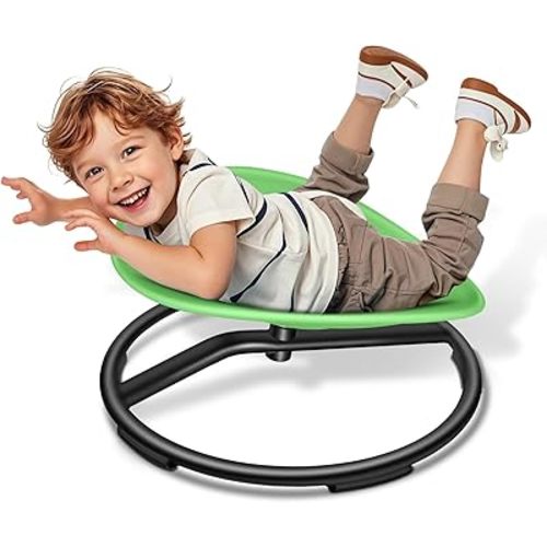 Kids Sensory Swivel Chair, Training Body Coordination, No Assembly Required (Light Green)