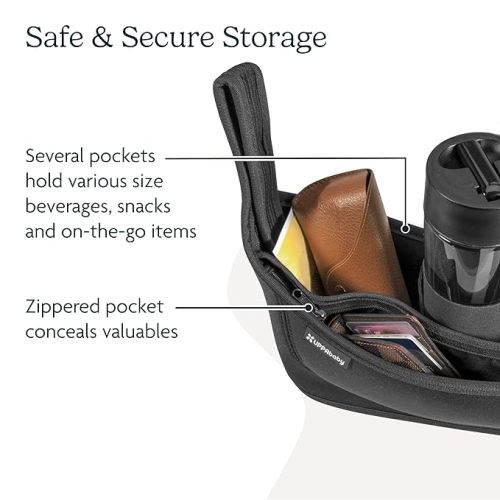UPPAbaby Carry-All Parent Organizer Fits on Vista, Cruz, Minu, G-Series Strollers Secure Zippered Pocket + Beverage Compartments