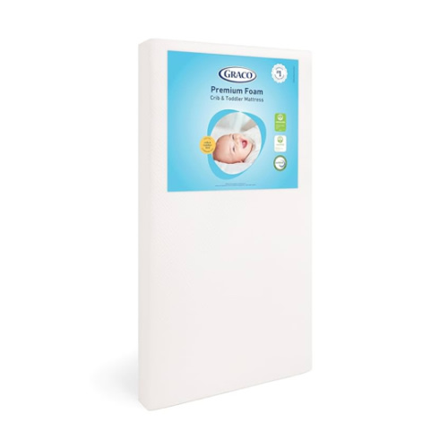 Graco Premium Crib & Toddler Mattress – GREENGUARD Gold Certified, CertiPUR-US Certified Foam, Machine Washable Cover with 100% Waterproof Surface, Fits Standard Full Size Baby Crib and Toddler Bed