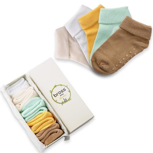 Baby Viscose Bamboo Non-slip Crew Socks 5 Packs of Box Newborn Gift Box