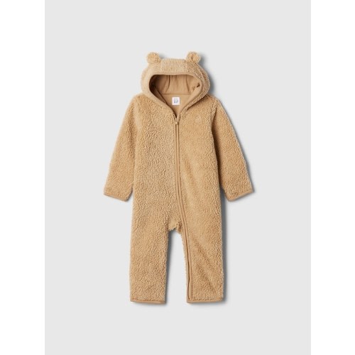Baby Sherpa One-Piece in travertine brown, size: 0-3 M