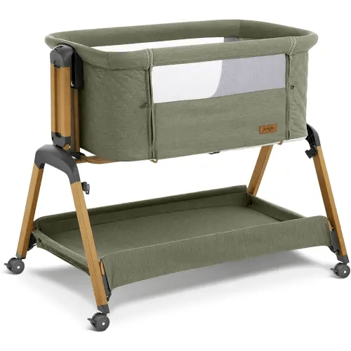3 in 1 Baby Bassinet, Rocking Bassinets with Comfy Mattress and Wheels, Adjustable Height Bassinet Bedside Sleeper, Easy Folding Portable Crib for Newborn (Green)