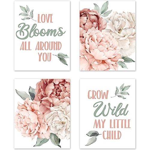  Boho Rainbow Wall Art Set of 3 Baby Nursery Wall Art Prints  Wildflowers Nursery Pictures Boho Nursery Canvas Wall Art Decor Baby Girl  Room Wall Art Rainbow Teen Girl Wall Art