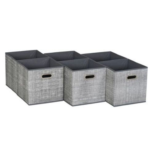 Household Essentials 11" Set Of 6 Storage Bins Gray