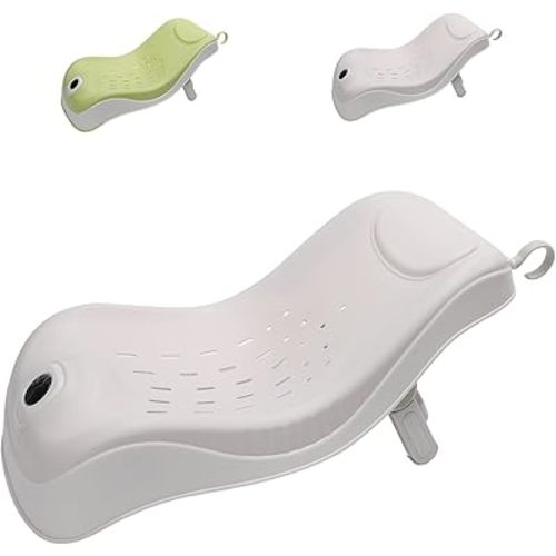 Foldable Baby Bath Support，Soft & Comfortable Baby Bathtub Support with Thermometer,Portable Baby Bath Tub for Newborn Babies 0-6 Months,Beige