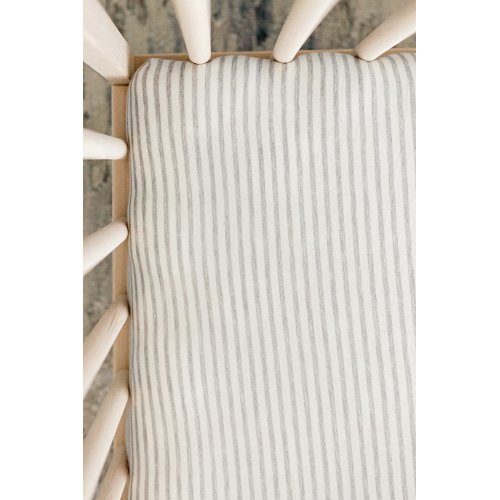 CRIB SHEET - Natural & Grey Stripe