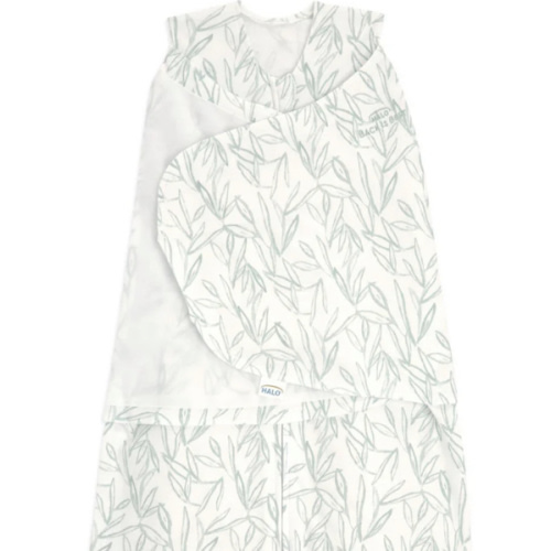 100% Cotton Baby Swaddle Green Leaves | Newborn | HALO US
