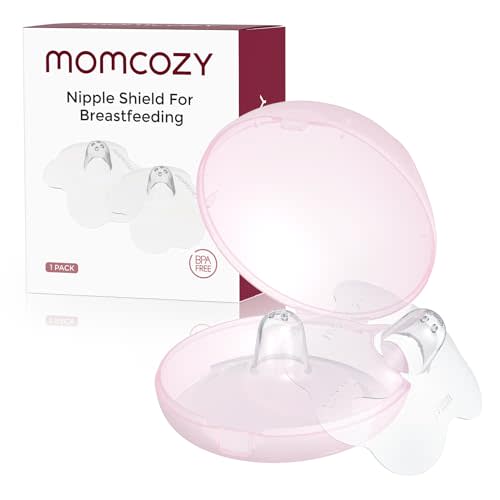 Momcozy Nipple Shield, Floral Contact Nipple Shield for Breastfeeding Moms with Flat or Inverted Nipples, Made Without BPA/BPS (2 Pairs, 17mm)