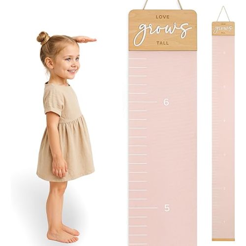 Beautiful Growth Chart for Wall - Cute Height Chart to Easily Track Your Kids' Growth and Milestones - Essential Baby and Toddler Playroom Decor That is Great for Gifting and Creates Lasting Memories
