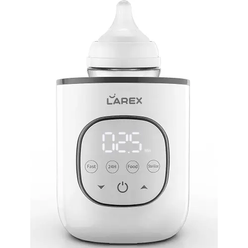 Larex Bottle Warmer, Fast Baby Bottle Warmer for Breastmilk and Formula, with Timer and Accurate Temp Control, 8-in-1 Baby Milk Warmer BPA Free with Digital Display, Bottle Warmers for All Bottles