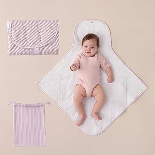UTEX Baby Portable Changing Pad, Waterproof & Wipeable Diaper Changing Mat with Carrying Bag, Foldable Changing Mat for Travel, Newborn Shower Gifts