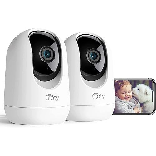 2K/3MP 360° Pet Camera with Phone App, 2.4G WiFi Only, Indoor Security Camera for Baby/Dog, Pan/Tilt Video Baby Monitor with Super IR Night Vision, Motion Detection, 2-Way Audio, Work with Alexa