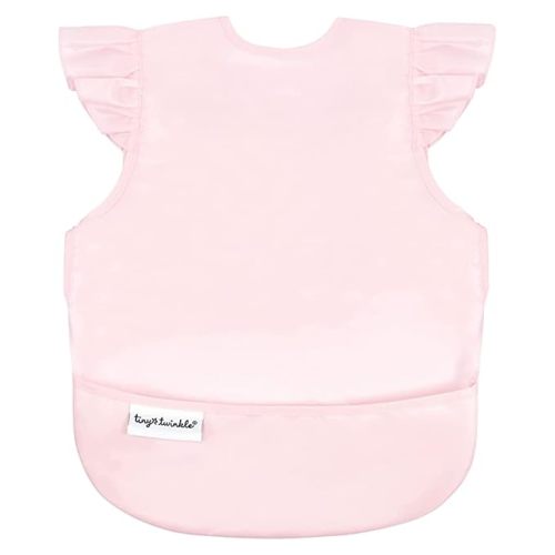 Tiny Twinkle Mess Proof Baby Bib - Waterproof & Lightweight Baby-Led Weaning Apron | 100% Recycled Polyester, Easy Clean & Machine Washable (Rose, Small 6-24 Months)