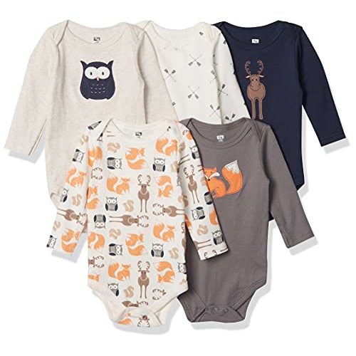 Hudson Baby unisex-baby Cotton Long-sleeve Bodysuits