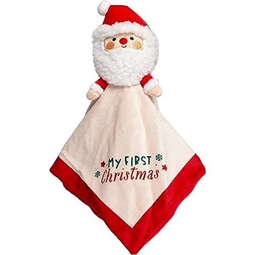 Pearhead Baby's First Christmas Security Blanket, Soft Baby Lovey for Babies, Snuggle Toy Stuffed Animal, Infant and Toddler Security Toy, Baby Boy or Baby Girl Lovie, New Baby Gift, Holiday Lovey