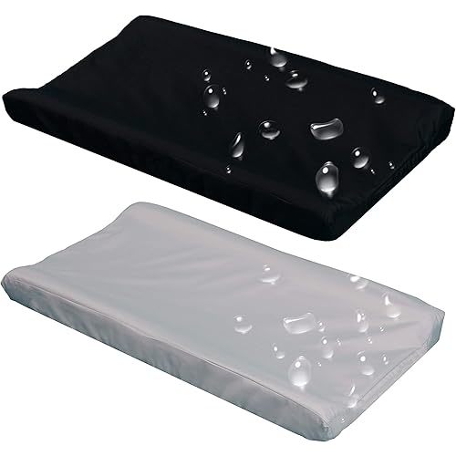 Belsden 2 Pack Waterproof Changing Pad Cover, Soft Microfiber Diaper Change Table Sheets for Baby Boys and Girls, Fit 32" x 16" Changing Pad, Machine Washable Durable, Black & Light Grey