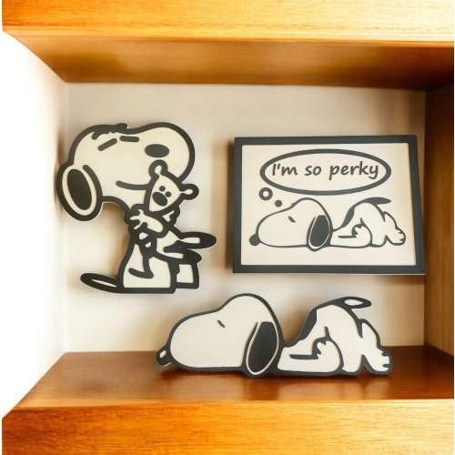Snoopy Wall Art – Set of 3 Peanuts-Inspired 2D Nursery Decor 3D Printed