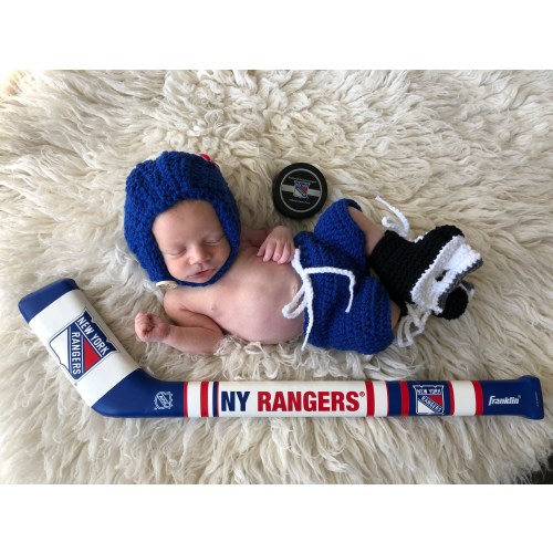 Baby Hockey Skates, Helmet, and Hockey Pants, New York Rangers