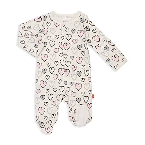 Magnetic Me Footie Pajamas - 100% Organic Cotton Baby Pajamas - Quick Magnetic Fastener Sleeper for Baby Boy and Girl