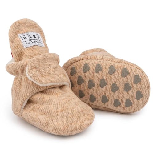 Sawimlgy Newborn Infant Baby Girl Boy Cotton Booties Stay On Sock Slippers Soft Bedroom Shoes Non-Skid Ankle Boots With Grippers Toddler Crib Warm Shoe First Walker Birthday Shower