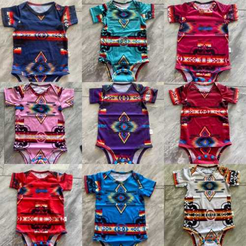 Native American Design Summer Baby Onesies Short Sleeve