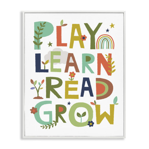 Stupell Industries Play Learn Read Grow Children's Typography Rainbow Flowers Art & Reviews | Wayfair