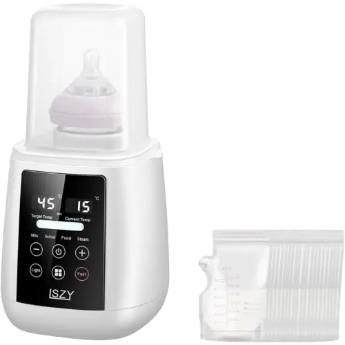Bottle Warmer, LSZY 12-in-1 Fast Baby Bottle Warmer for Breastmilk/Formula w/20 Bags, Night Light, Milk Warmer with Accurate Temp Control 48H Keep,Thaw, Food Heating Sterili-zing (Black Screen)