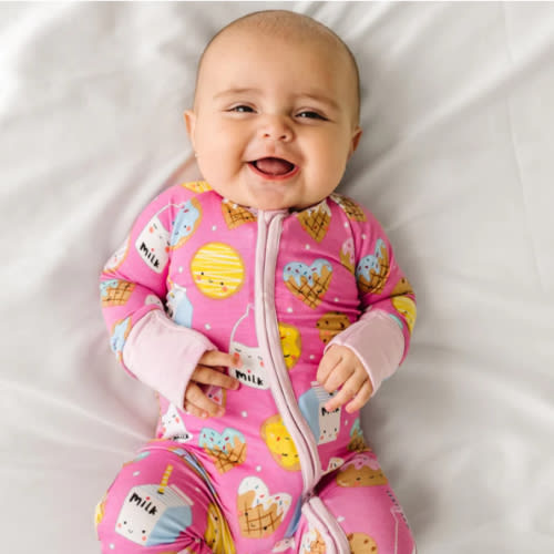Pink Cookies & Milk Zippy - Little Sleepies