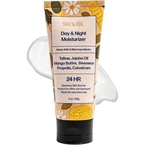 Everything Cream | 100% Grass Fed Beef Tallow Moisturizer for Face and Body | Day & Night Skincare | Safe Natural Edible-Grade Ingredients | After-Sun Care | All Skin Types | 3 oz