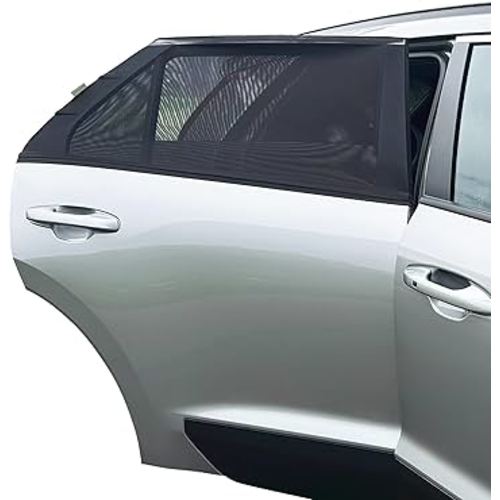 Dreambaby Fit-Over Baby Car Window Sun Shade – Stretchable Sunshade & Mesh Screen for Side Windows - UV Protection- Camping Essentials