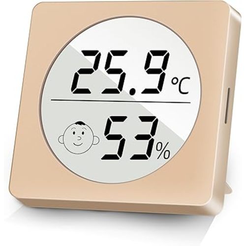 NICE-POWER Digital Hygrometer Room Thermometer Humidity Meter Mini Temperature Humidity Monitor Indoor Thermometer Humidity Gauge for Home, Office, Room, Greenhouse, Incubators (Brown)