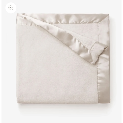 Taupe Satin Trim Flannel Fleece Baby Stroller Blanket