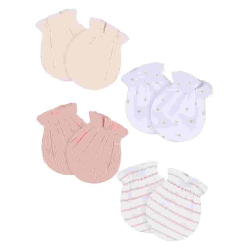 Gerber Baby Neutral 4-Pack Mittens, 0-6 Months