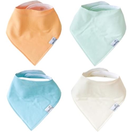 Copper Pearl Baby Bandana Bibs - 4 Pack Soft Cotton Bibs for Drooling & Teething, Absorbent, Adjustable Fit, Many Styles