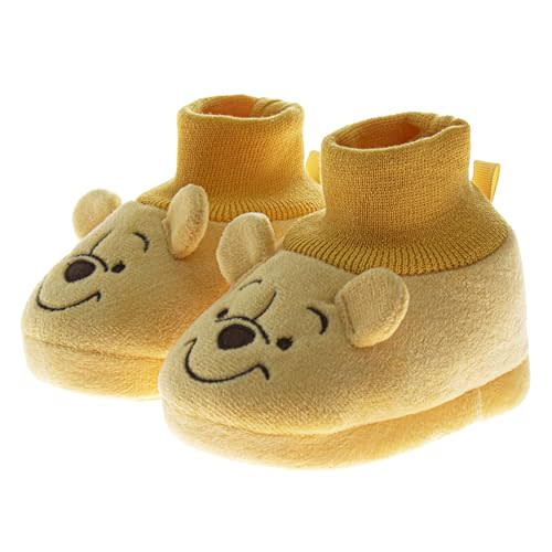 Disney Baby Booties Girls Boys Infant Shoes - Mickey, Minnie and Winnie the Pooh First Walker Warm Socks Newborn Crib Slippers (Size 2,3,4 Infant)