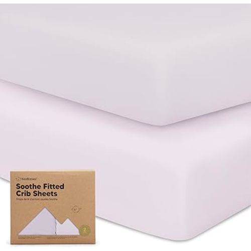 KeaBabies 2-Pack Organic Crib Sheets for Boys, Girls - Fitted Crib Mattress Sheet Neutral, Breathable Jersey Cotton Cover for Baby Bed, Toddler Mattress, Soft & Cute Prints (Thistle)