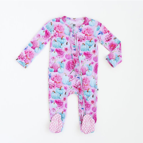 Pretty Little Pumpkin Ruffle Footie 6-9 months