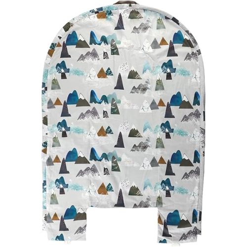 Baby Lounger Replacement Cover, Newborn Lounger cover for 0-12 Months, Breathable & Portable Infant Lounger Case, Soft Baby Floor Seat Cover for Travel, Machine Washable (Cover Only), Mountain