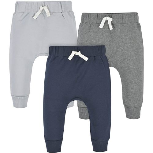Gerber Baby-Boys Toddler 3-Pack Jogger Pants - 3-6 Months - Navy/Gray