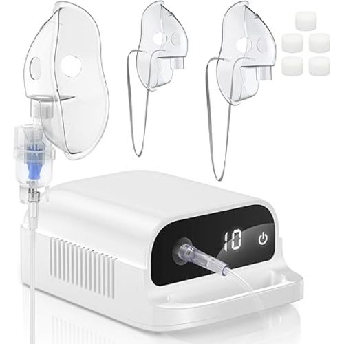 Smart Nebulizer, Smart Digital Display Nebulizer for Adults and Children, Accessory Device for Single Patient Use, Low Noise Compression Nebulizer (Direct Patient Interface) - 145